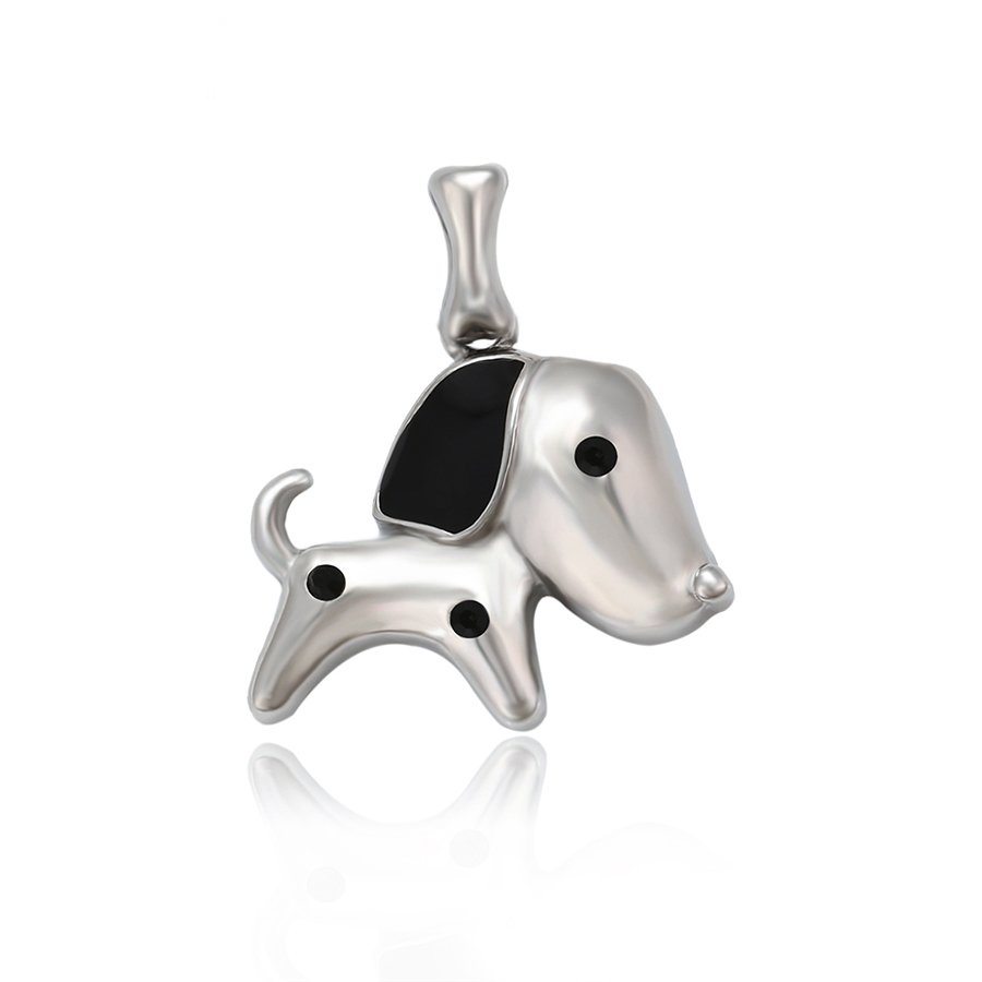 Varëse çeliku me kristale qeni VKQA, argjentë/zezë