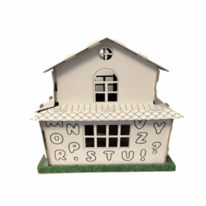 Shtëpi 3D prej druri për ndërtim dhe ngjyrosje, 41x26x42 cm