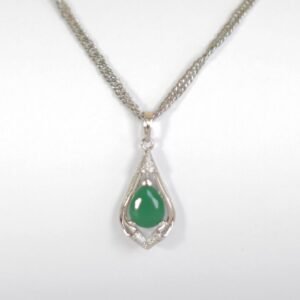 Qafore dhe varëse të flakëruar në argjend QVAGJ, e argjendtë/gjelbër