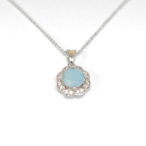 Qafore dhe varëse të flakëruar në argjend QVXAK, e argjendtë/kaltër