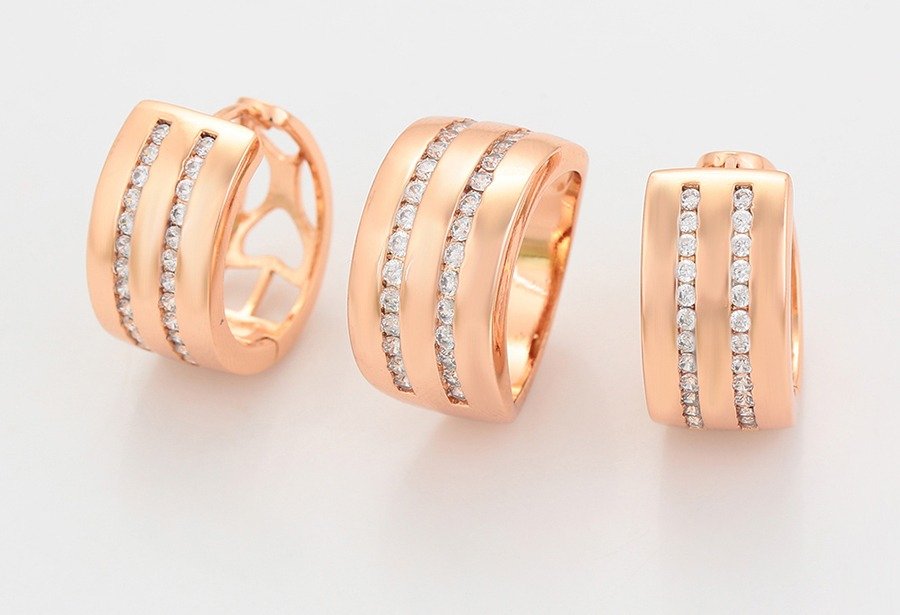 Set unazë, vathë i praruar në ar rozë 14.88 mm/#7, UVA2R
