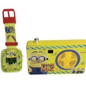 Orë dore për fëmijë dhe fotoaparat lodër, MInions, verdhë