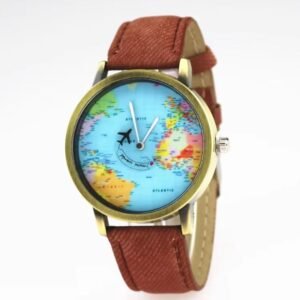 Orë dore  me hartë të botës, e kaltër 10156