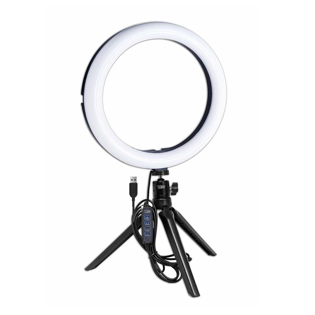 Dritë LED në formë unaze, 15cm + mini tripod, e zezë